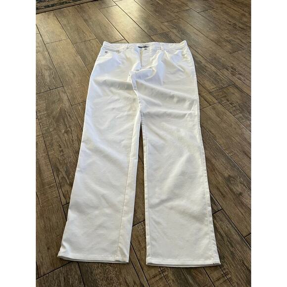 Peter Millar Men's White Flat Front Straight Leg Pants Size 38/34 - Picture 1 of 5
